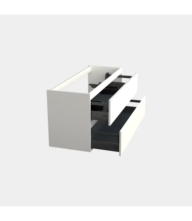 Wastafelonderkast Lepor Mat Wit 2-lades - 120x45x58cm - 2-uitsparingen