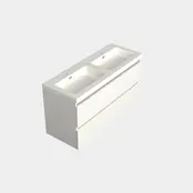 Wastafelonderkast Lepor Mat Wit 2-lades - 120x45x58cm - 2-uitsparingen