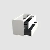 Wastafelonderkast Lepor Glans Wit 2-lades - 120x45x58cm - 2-uitsparingen