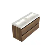 Wastafelonderkast Hamilton Walnoot 2-lades - 120x45x58cm - 2-uitsparingen