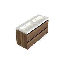 Wastafelonderkast Hamilton Walnoot 2-lades - 120x45x58cm - 2-uitsparingen