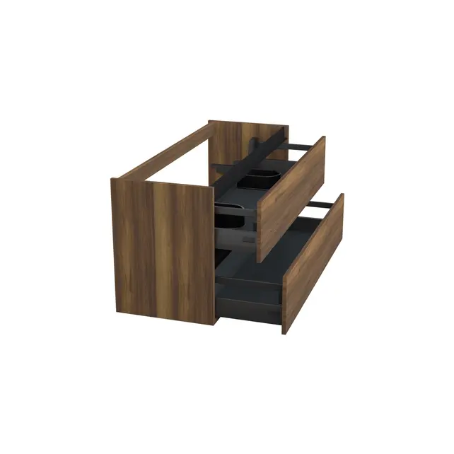 Wastafelonderkast Hamilton Walnoot 2-lades - 120x45x58cm - 2-uitsparingen