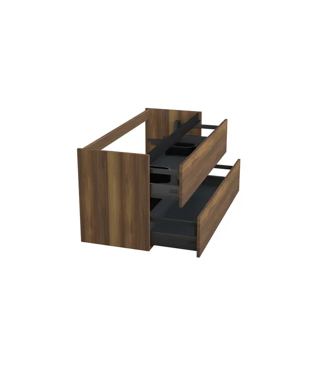Wastafelonderkast Hamilton Walnoot 2-lades - 120x45x58cm - 2-uitsparingen