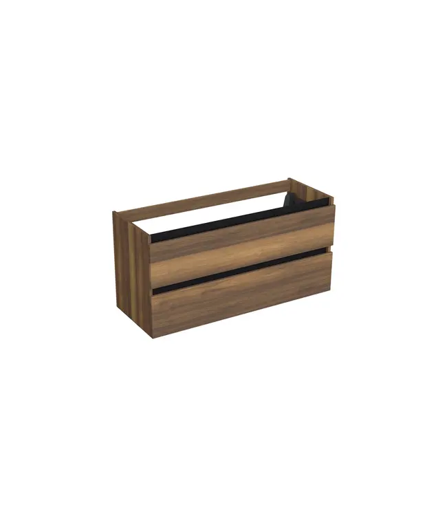 Wastafelonderkast Hamilton Walnoot 2-lades - 120x45x58cm - 2-uitsparingen