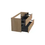 Wastafelonderkast Uludag Rustiek Eiken 2-lades - 120x45x58cm - 2-uitsparingen