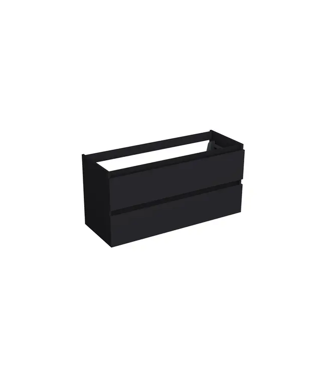 Wastafelonderkast Lumiere Mat Zwart Midden 1-uitsparing - 120x45x58cm
