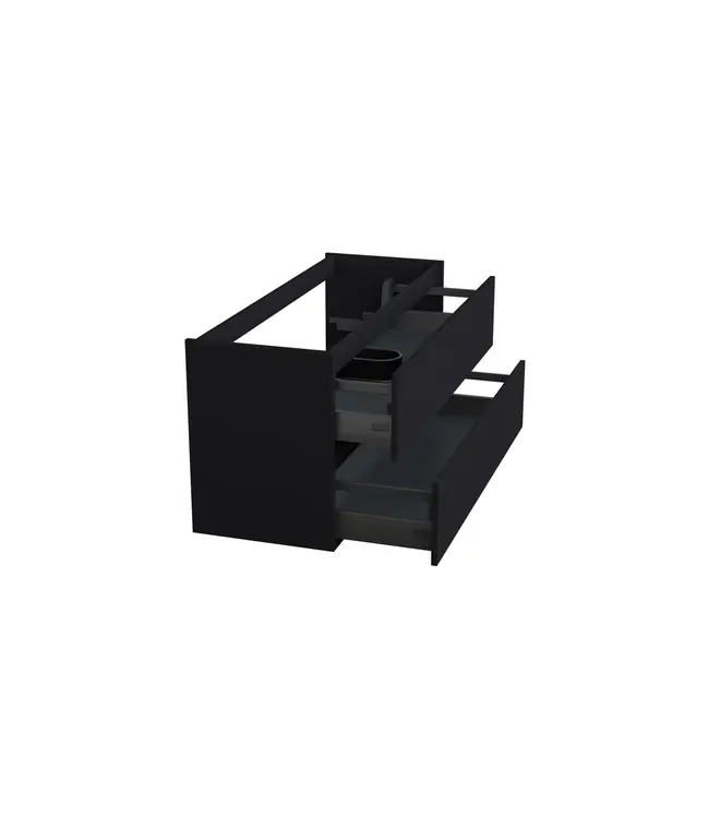 Wastafelonderkast Lumiere Mat Zwart Midden 1-uitsparing - 120x45x58cm