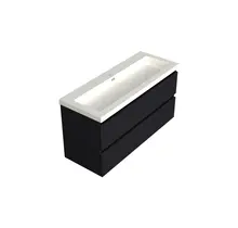 Wastafelonderkast Lumiere Mat Zwart Midden 1-uitsparing - 120x45x58cm