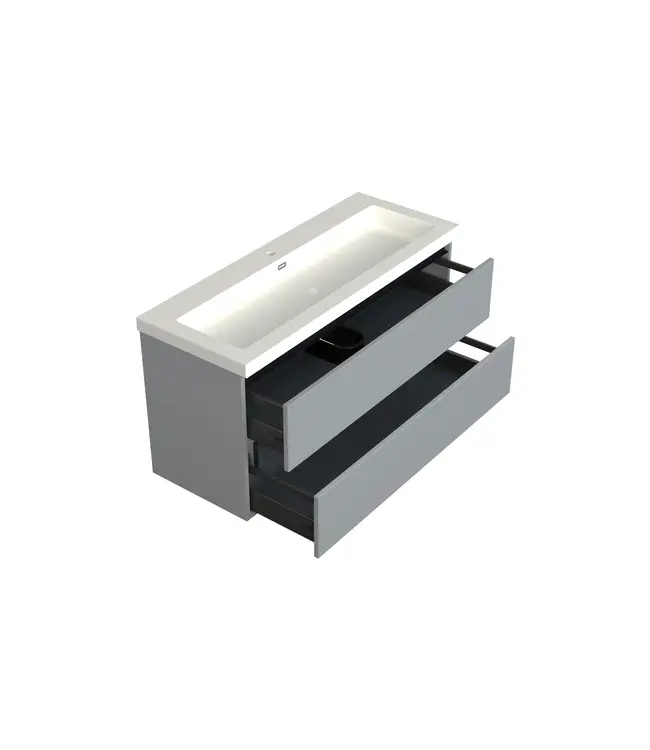 Wastafelonderkast Lumiere Mat Grijs Midden 1-uitsparing - 120x45x58cm
