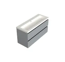 Wastafelonderkast Lumiere Mat Grijs Midden 1-uitsparing - 120x45x58cm
