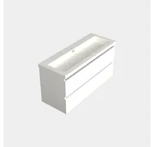 Wastafelonderkast Lepor Mat Wit Midden 1-uitsparing - 120x45x58cm