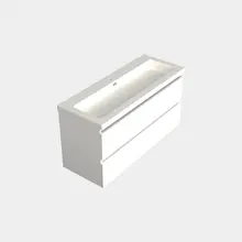 Wastafelonderkast Lepor Mat Wit Midden 1-uitsparing - 120x45x58cm