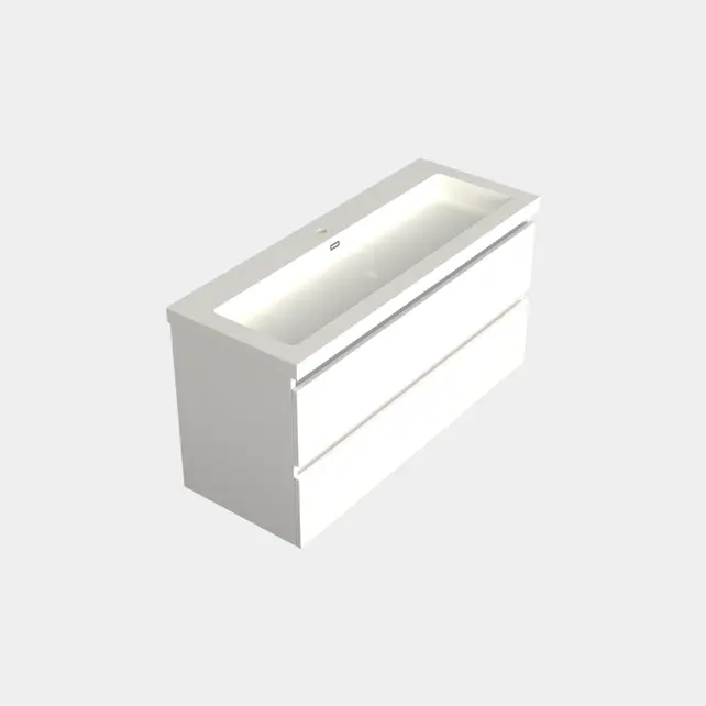 Wastafelonderkast Lepor Mat Wit Midden 1-uitsparing - 120x45x58cm