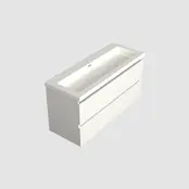 Wastafelonderkast Lepor Glans Wit Midden 1-uitsparing - 120x45x58cm