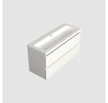 Wastafelonderkast Lepor Glans Wit Midden 1-uitsparing - 120x45x58cm