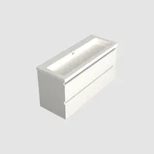 Wastafelonderkast Lepor Glans Wit Midden 1-uitsparing - 120x45x58cm