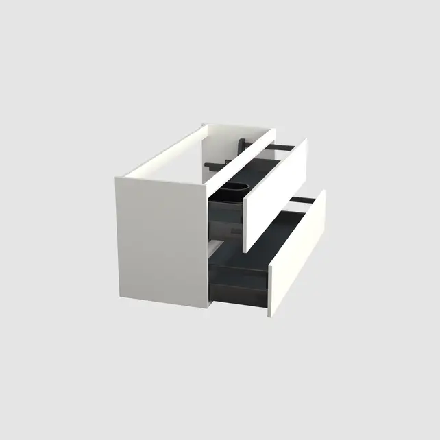 Wastafelonderkast Lepor Glans Wit Midden 1-uitsparing - 120x45x58cm