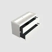 Wastafelonderkast Lepor Glans Wit Midden 1-uitsparing - 120x45x58cm