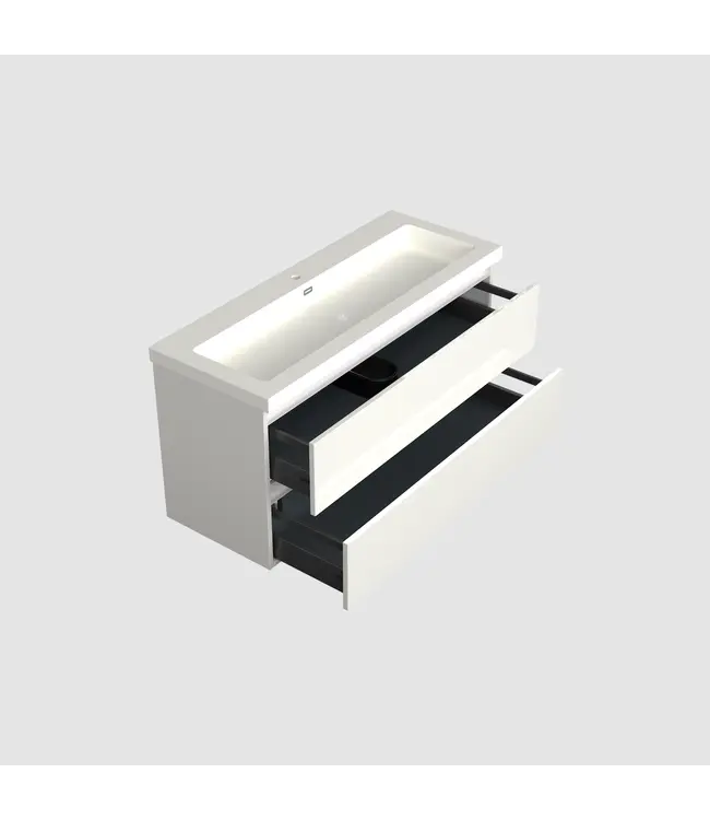 Wastafelonderkast Lepor Glans Wit Midden 1-uitsparing - 120x45x58cm