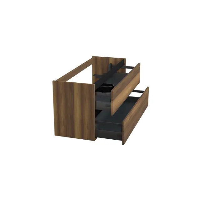 Wastafelonderkast Hamilton Walnoot Midden 1-uitsparing - 120x45x58cm