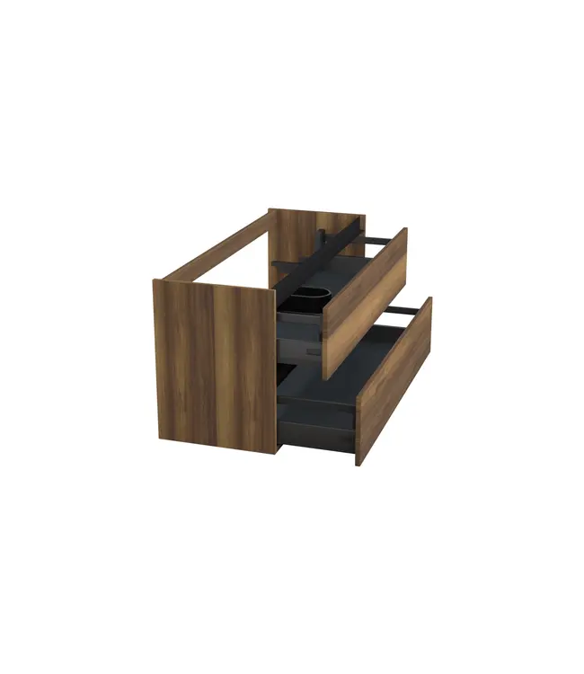 Wastafelonderkast Hamilton Walnoot Midden 1-uitsparing - 120x45x58cm