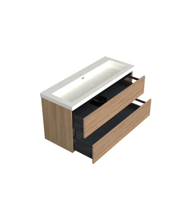 Wastafelonderkast Uludag Rustiek eiken Midden 1-uitsparing - 120x45x58cm