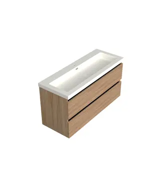 DutchLine Wastafelonderkast Uludag Rustiek eiken Midden 1-uitsparing - 120x45x58cm