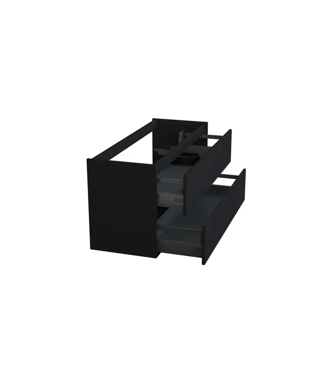 Wastafelonderkast Lumiere Mat Zwart Rechts - 120x45x58cm