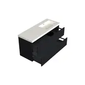 Wastafelonderkast Lumiere Mat Zwart Rechts - 120x45x58cm