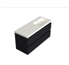 Wastafelonderkast Lumiere Mat Zwart Rechts - 120x45x58cm