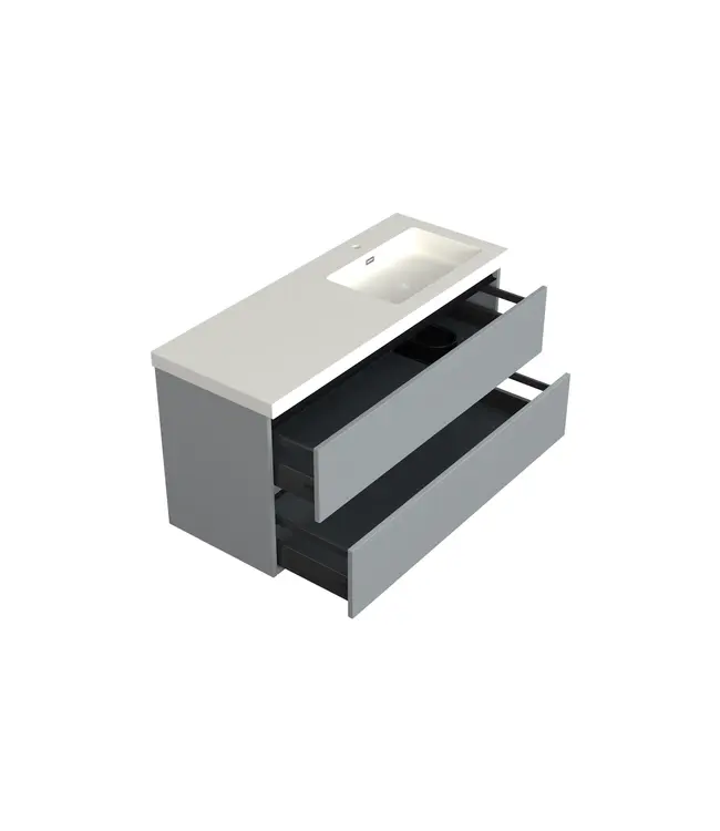 Wastafelonderkast Lumiere Mat Grijs Rechts - 120x45x58cm