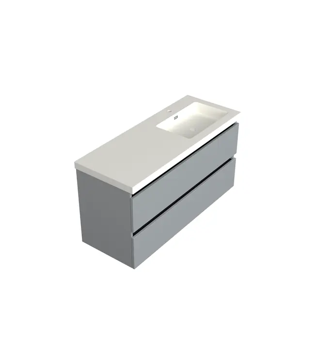 Wastafelonderkast Lumiere Mat Grijs Rechts - 120x45x58cm