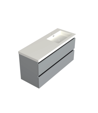 DutchLine Wastafelonderkast Lumiere Mat Grijs Rechts - 120x45x58cm