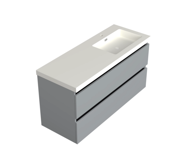 Wastafelonderkast Lumiere Mat Grijs Rechts - 120x45x58cm