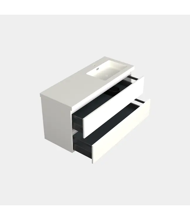 Wastafelonderkast Lepor Mat Wit Rechts - 120x45x58cm