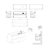 Wastafelonderkast Lepor Mat Wit Rechts - 120x45x58cm