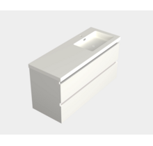 Wastafelonderkast Lepor Mat Wit Rechts - 120x45x58cm