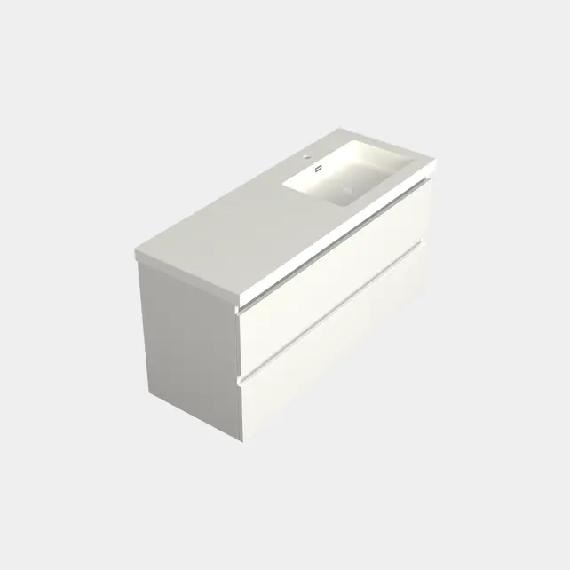 Wastafelonderkast Lepor Glans Wit Rechts - 120x45x58cm