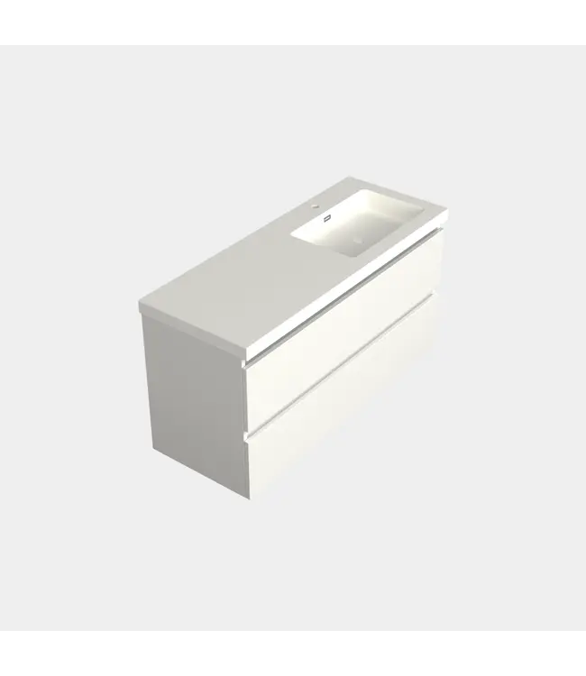 Wastafelonderkast Lepor Glans Wit Rechts - 120x45x58cm