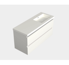 Wastafelonderkast Lepor Glans Wit Rechts - 120x45x58cm