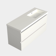 Wastafelonderkast Lepor Glans Wit Rechts - 120x45x58cm