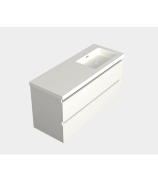 DutchLine Wastafelonderkast Lepor Glans Wit Rechts - 120x45x58cm