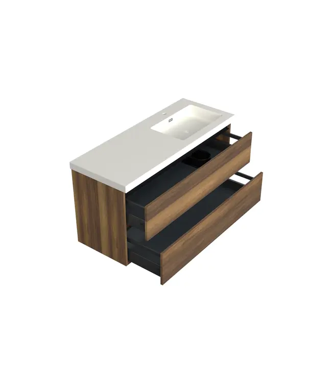 Wastafelonderkast Hamilton Walnoot Rechts - 120x45x58cm