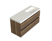 Wastafelonderkast Hamilton Walnoot Rechts - 120x45x58cm