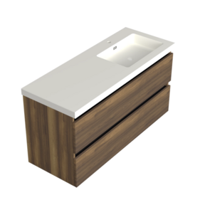 Wastafelonderkast Hamilton Walnoot Rechts - 120x45x58cm