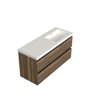 DutchLine Wastafelonderkast Hamilton Walnoot Rechts - 120x45x58cm