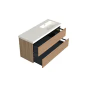 Wastafelonderkast Uludag Rustiek Eiken Rechts - 120x45x58cm