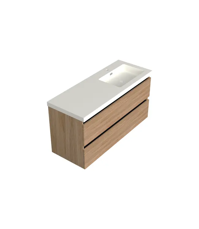 Wastafelonderkast Uludag Rustiek Eiken Rechts - 120x45x58cm