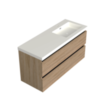 Wastafelonderkast Uludag Rustiek Eiken Rechts - 120x45x58cm