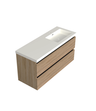 DutchLine Wastafelonderkast Uludag Rustiek Eiken Rechts - 120x45x58cm